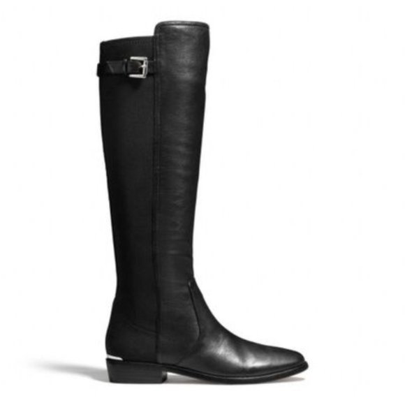 Coach | Lilac Tall Leather/Elastic Riding Boots - Picture 1 of 9